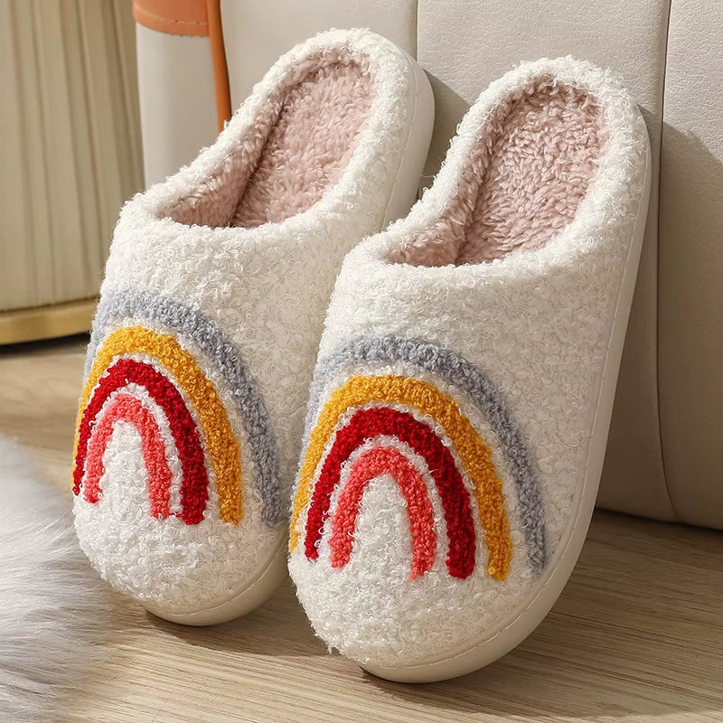 Fuzzy Reindeer Winter House Slippers