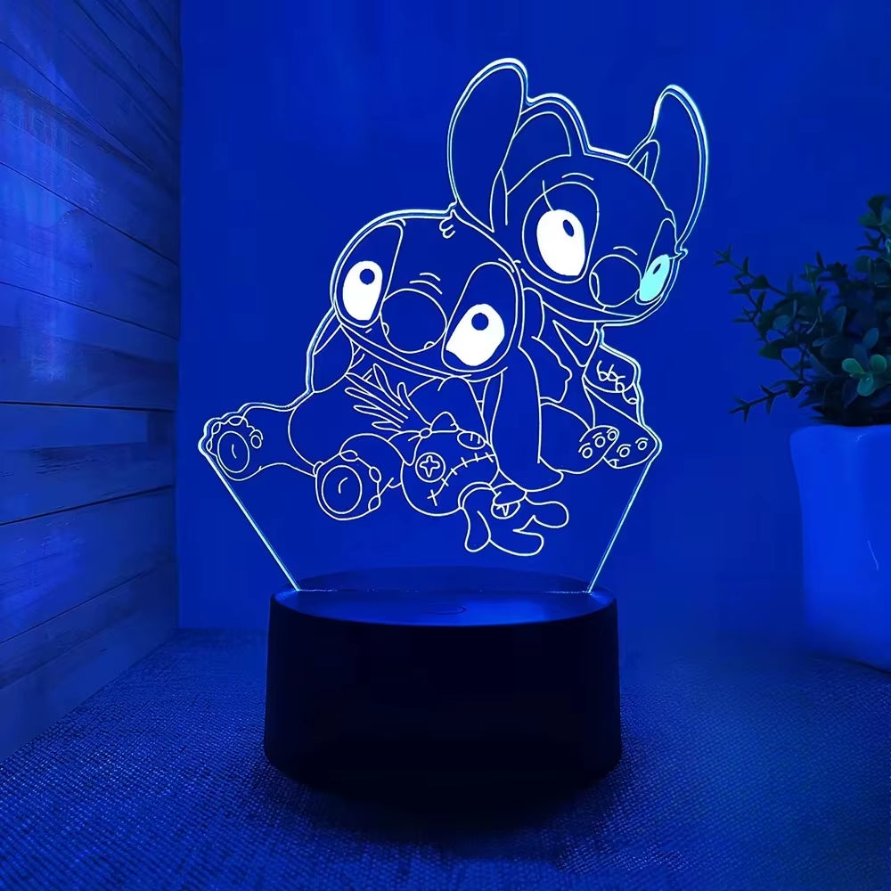 2025 3D Illusion Stitch Night Light with Remote Control and Smart Touch Room Decor Lamp Birthday Valentine'S Day Christmas Gifts