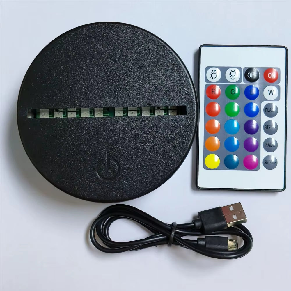 2025 3D Illusion Stitch Night Light with Remote Control and Smart Touch Room Decor Lamp Birthday Valentine'S Day Christmas Gifts