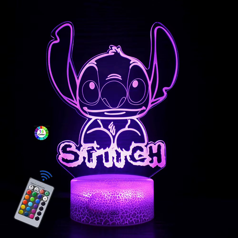 2025 3D Illusion Stitch Night Light with Remote Control and Smart Touch Room Decor Lamp Birthday Valentine'S Day Christmas Gifts
