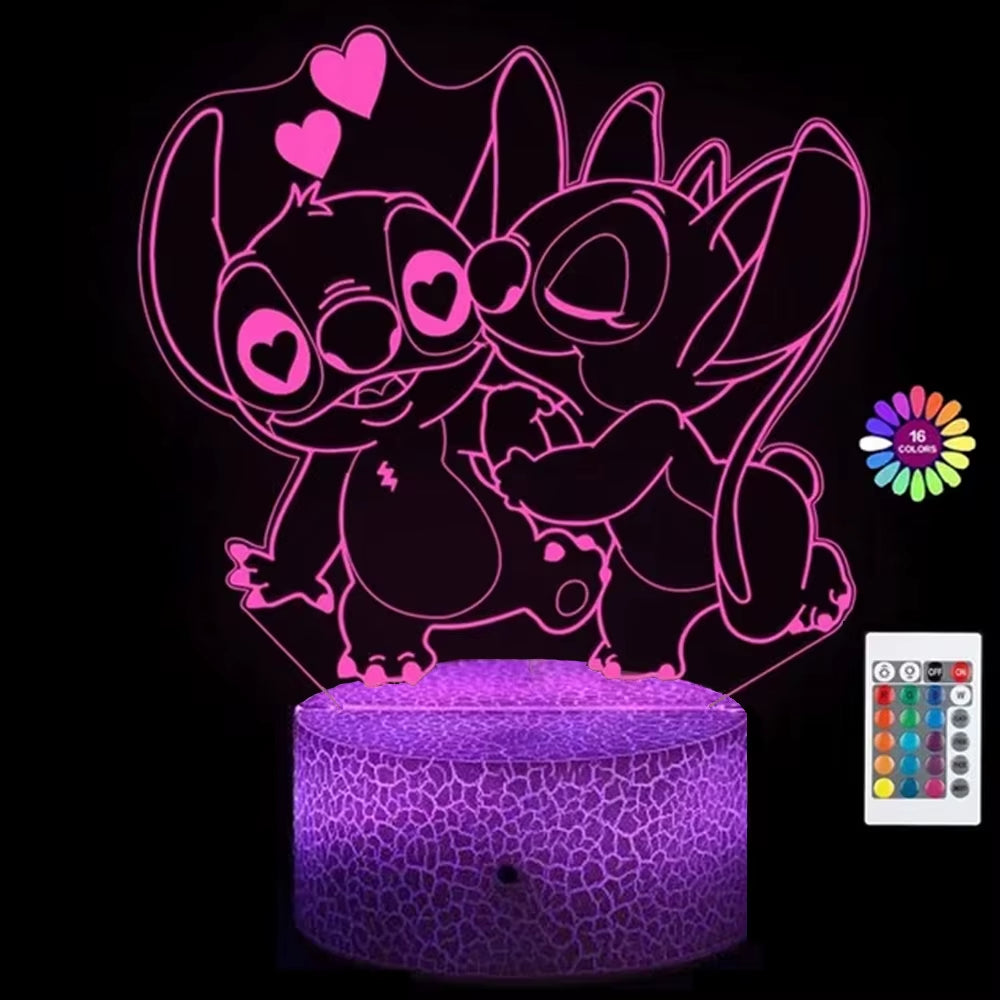 2025 3D Illusion Stitch Night Light with Remote Control and Smart Touch Room Decor Lamp Birthday Valentine'S Day Christmas Gifts