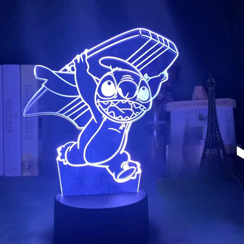 2025 3D Illusion Stitch Night Light with Remote Control and Smart Touch Room Decor Lamp Birthday Valentine'S Day Christmas Gifts