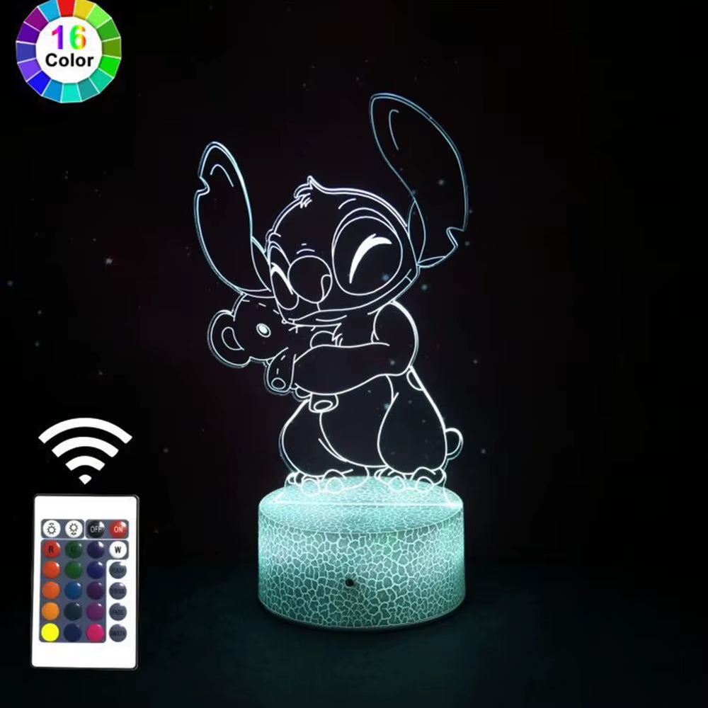 2025 3D Illusion Stitch Night Light with Remote Control and Smart Touch Room Decor Lamp Birthday Valentine'S Day Christmas Gifts